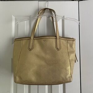 Fossil sydney shopper tote bag gold